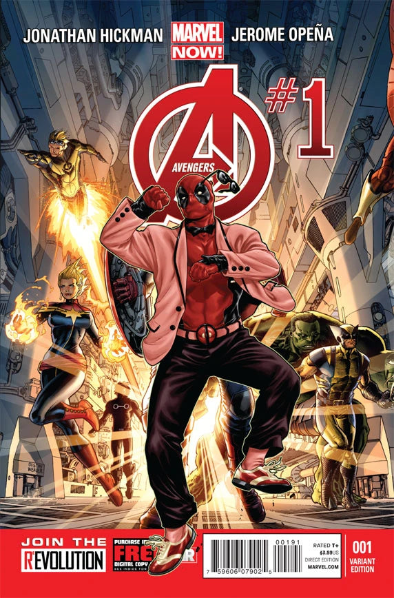 MARVEL COMICS AVENGERS VOL. 5 ISSUE #1 (MARK BROOKS DEADPOOL GANGNAM STYLE VARIANT COVER) (DIRECT EDITION) (FEB 2013) (📌 CONDITION 8.5/9.0)