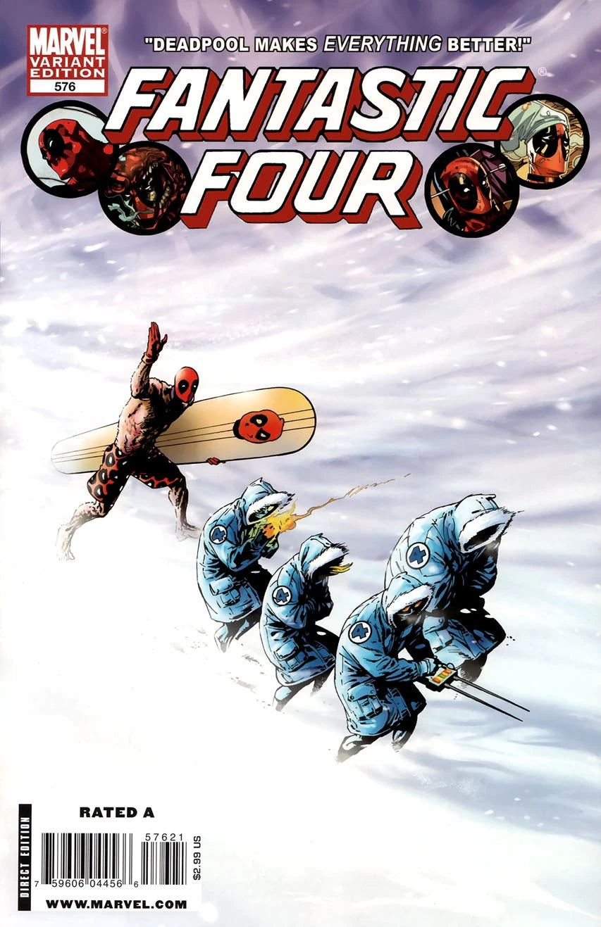 MARVEL COMICS THE FANTASTIC FOUR VOL. 1 ISSUE #576 (DEADPOOL VARIANT COVER) (DIRECT EDITION) (APR 2010)📌 CONDITION 8.5/9.0)