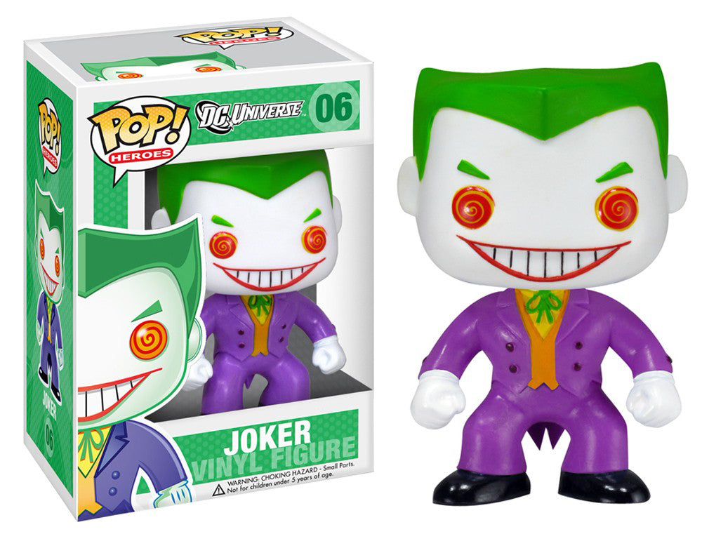 FUNKO POP! DC HEROES THE JOKER #06 (NON-BOBBLE HEAD) (OLDER RELEASE / LARGE FONT EDITION)