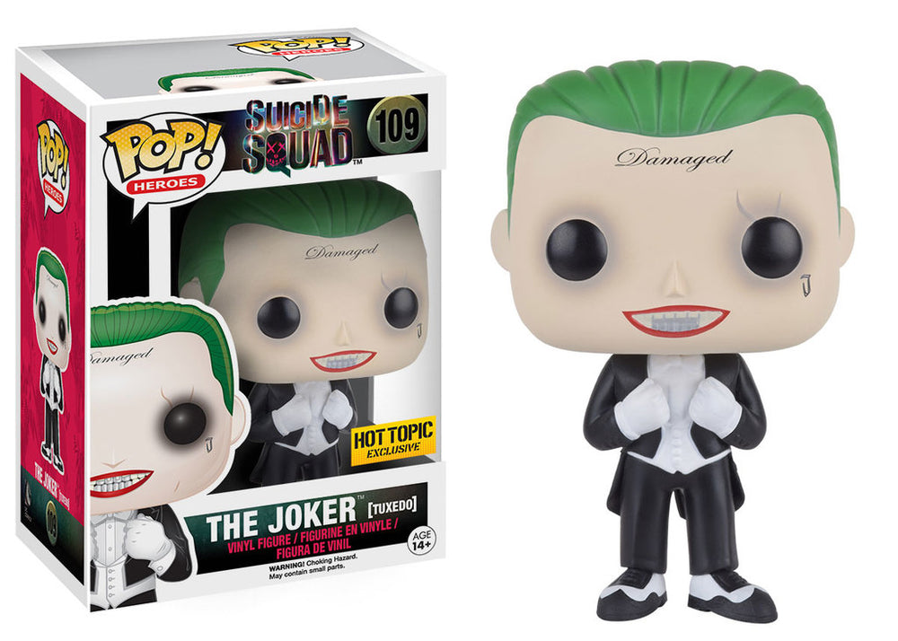 FUNKO POP! DC HEROES SUICIDE SQUAD: THE JOKER IN TUXEDO #109 (HOT TOPIC EXCLUSIVE STICKER)