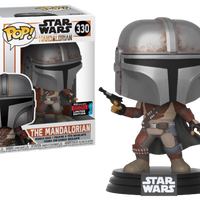 FUNKO POP! STAR WARS THE MANDALORIAN W/ PISTOL #330 (2019 FALL CONVENTION STICKER)