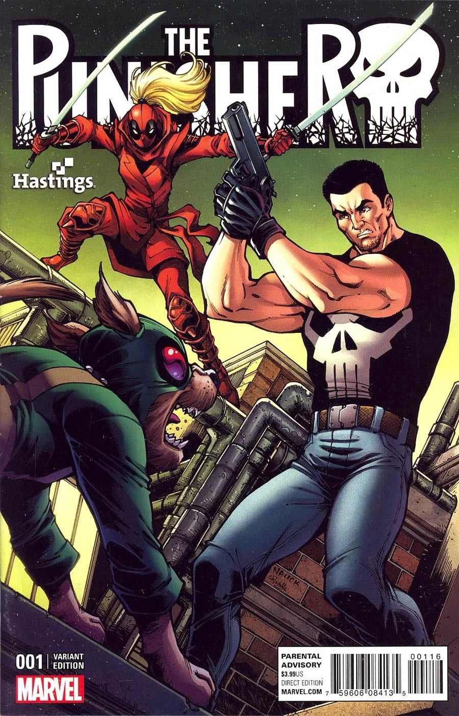 MARVEL COMICS THE PUNISHER VOL. 11 ISSUE #1 (LADY DEADPOOL) (TODD NAUCK HASTINGS EXCLUSIVE VARIANT COVER) (JULY 2016) (📌 CONDITION 9.5)