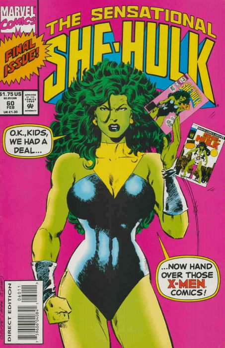 MARVEL COMICS THE SENSATIONAL SHE-HULK VOL 1 ISSUE #60 (FINAL ISSUE) (CALL BACK TO ISSUE #1 COVER THREAT) (FEB 1994) (📌 CONDITION 7.5/8.0)