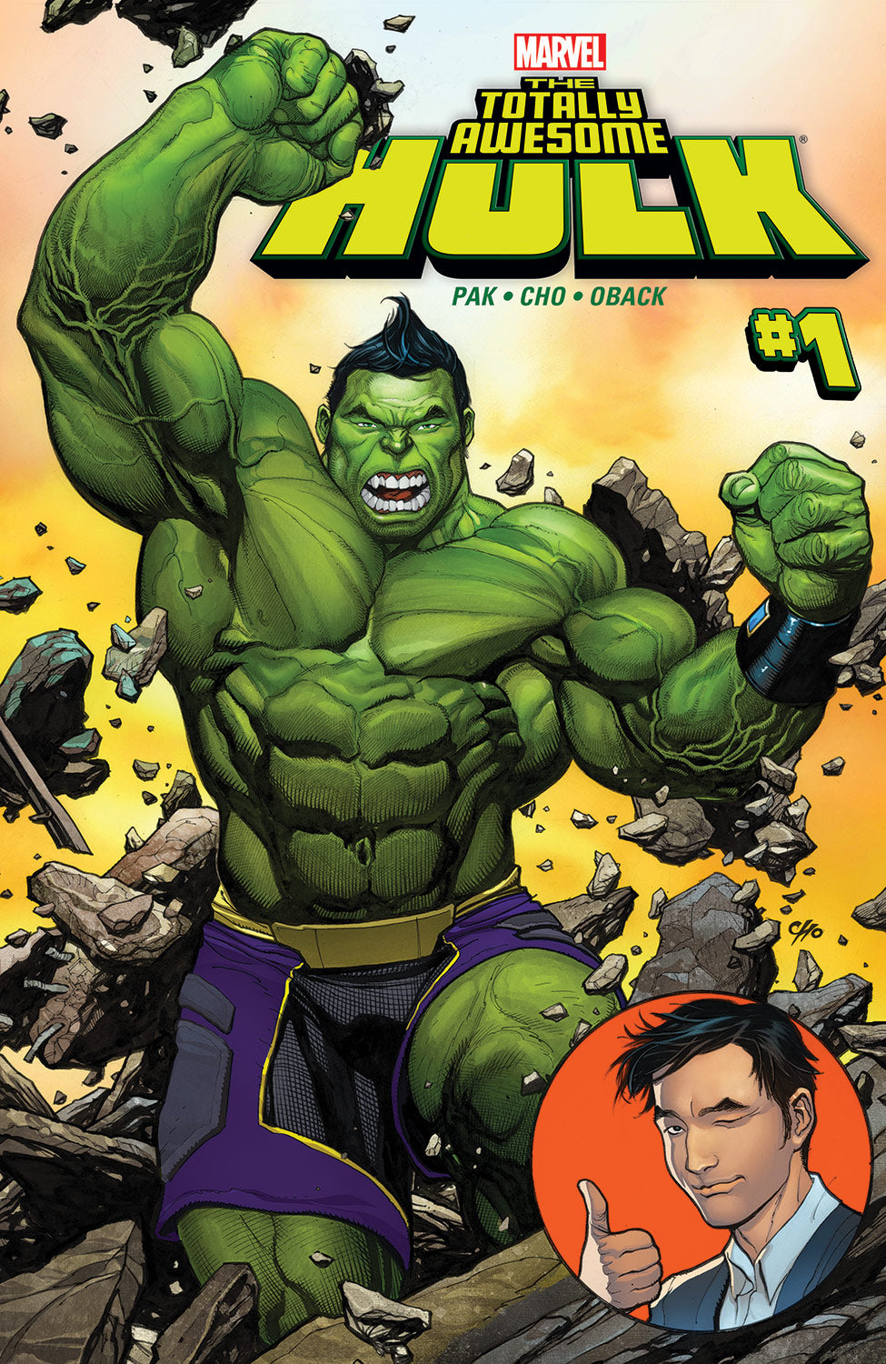 MARVEL COMICS THE TOTALLY AWESOME HULK ISSUE #1 (SIGNED / AUTO OF GREG PAK) (1ST APPEARANCE OF AMADEUS CHO AS HULK / LADY HELLBENDER) (DIRECT EDITION) (MIDTOWN COMICS COA) (FEB 2016) (🔑 KEY ISSUE) (📌 CONDITION 8.5/9.0)