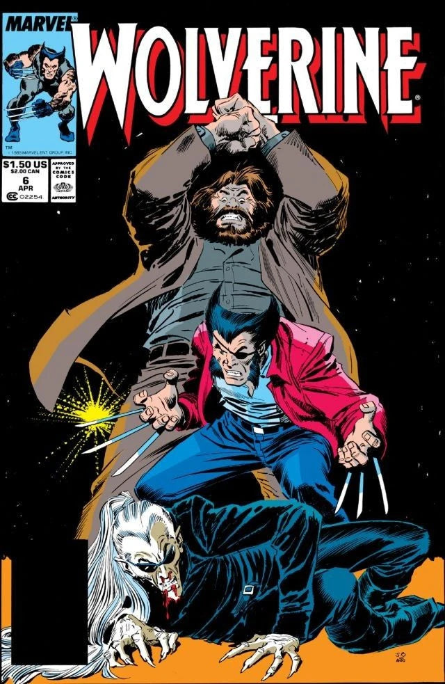 MARVEL COMICS WOLVERINE VOL. 2 ISSUE #6 (BACK COVER FEATURES TODD MCFARLANE WOLVERINE PIN-UP) (DIRECT EDITION) (APR 1989) (🔑 KEY ISSUE) (📌 CONDITION 8.5/9.0)