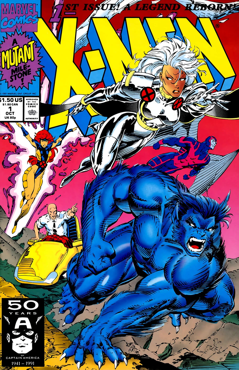 MARVEL COMICS X-MEN VOL. 2 ISSUE #1 (STORM & BEAST VARIANT COVER) (1ST APPEARANCE OF X-MEN GOLD & X-MEN BLUE TEAM) (1ST TEAM APPEARANCE OF ACOLYTES) (DIRECT EDITION) (OCT 1991) (🔑 KEY ISSUE) (📌 CONDITION 7.0/7.5)