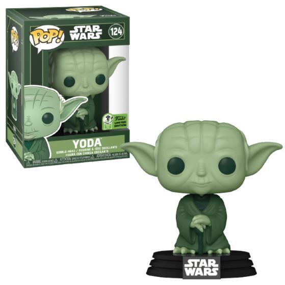 FUNKO POP! STAR WARS YODA #124 (MILITARY GREEN) (2021 EMERALD CITY COMIC CON STICKER)