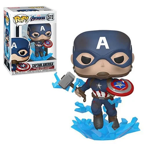 FUNKO POP! MARVEL AVENGERS ENDGAME: ELECTRIFIED MJOLNIR CAPTAIN AMERICA W/ BROKEN SHIELD #573