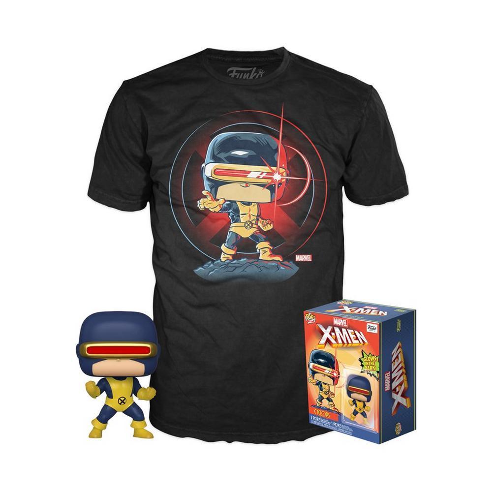 CYCLOPS (FIRST APPEARANCE) (GAMESTOP EXCLUSIVE) (GLOW) (SEALED) (POP AND TEE COMBO) (SIZE XL) FUNKO POP AND TEE