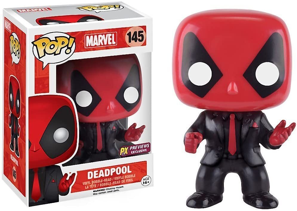 FUNKO POP! MARVEL DEADPOOL W/ BLACK TUX (DRESSED TO KILL) #145 (PX PREVIEWS EXCLUSIVE STICKER)