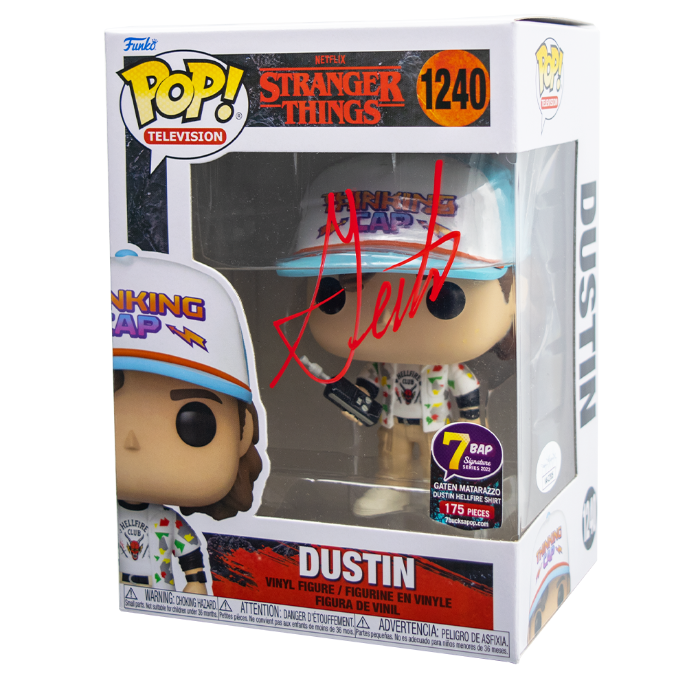 DUSTIN #1240 (WALKIE TALKIE) (SIGNED BY GATEN MATARAZZO) (JSA CERTIFIED) (7BAP SIGNATURE SERIES/LE 175) (STRANGER THINGS) FUNKO POP