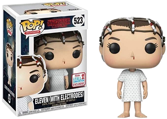 ELEVEN #523 (W/ ELECTRODES) (2017 FALL CONVENTION STICKER) (STRANGER THINGS) FUNKO POP