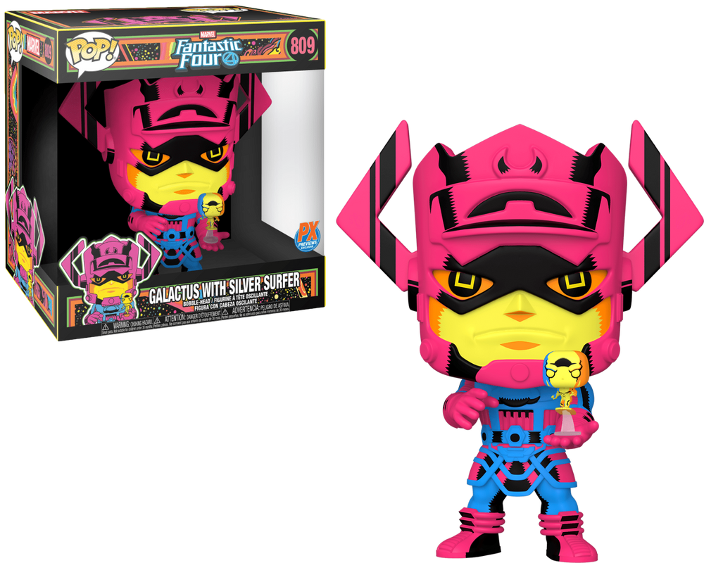 GALACTUS WITH SILVER SURFER #809 (10 INCH) (BLACKLIGHT) (PREVIEWS EXCLUSIVE STICKER) FUNKO POP