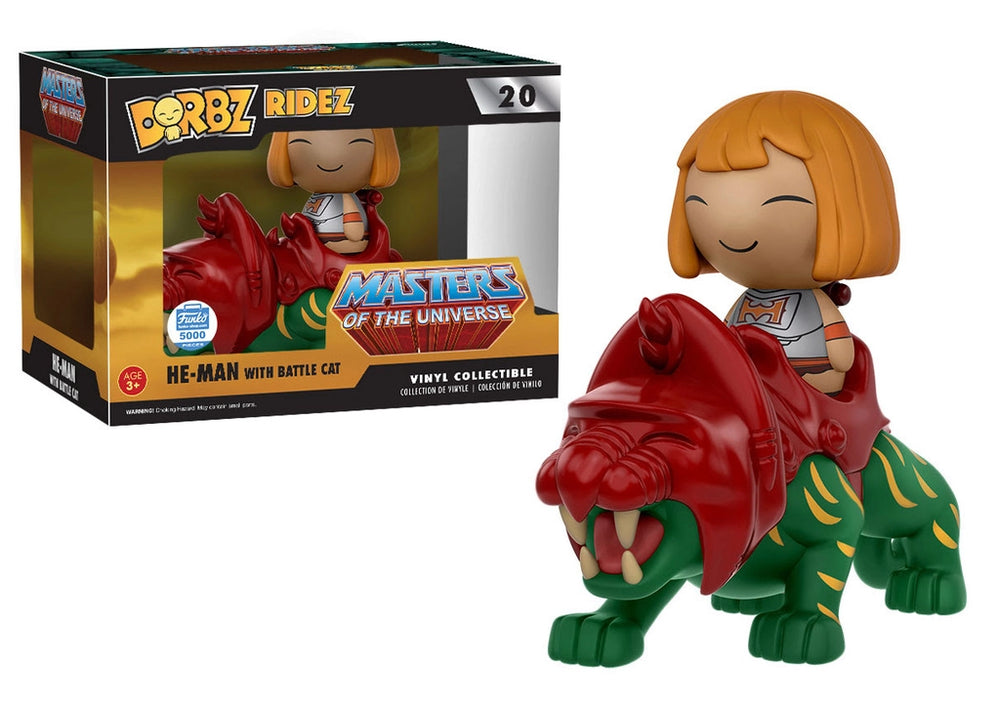 HE-MAN WITH BATTLE CAT #20 (LE 5000) (FUNKO-SHOP STICKER) (MOTU) FUNKO DORBZ RIDEZ