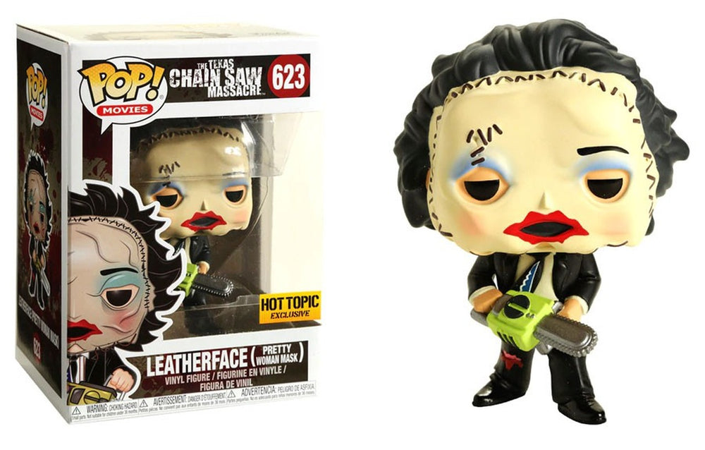 FUNKO POP! MOVIES THE TEXAS CHAINSAW MASSACRE: LEATHERFACE W/ PRETTY WOMAN MASK #623 (HOT TOPIC EXCLUSIVE STICKER) (📌 CONDITION 8.5/9.0)