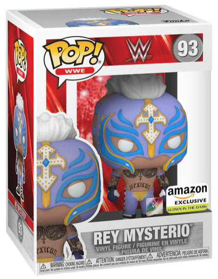 REY MYSTERIO #93 (GLOW) (WWE) (AMAZON EXCLUSIVE STICKER) FUNKO POP