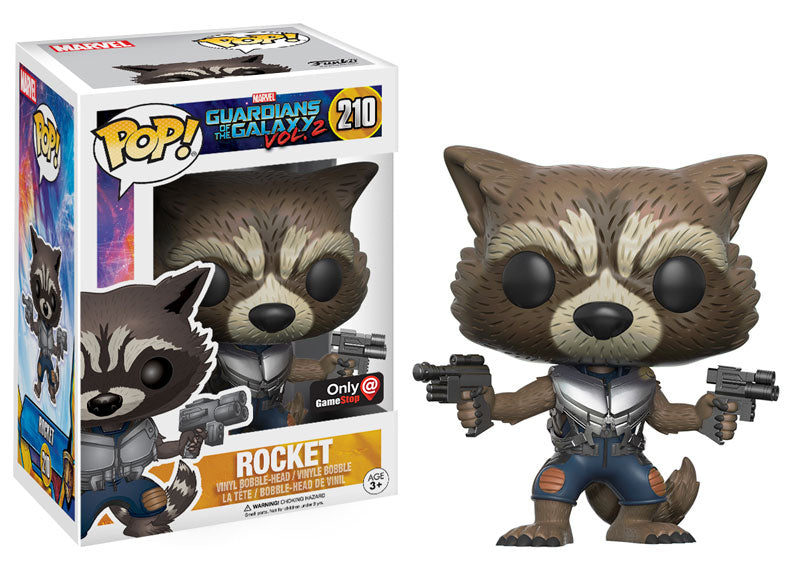 FUNKO POP! MARVEL GUARDIANS OF THE GALAXY VOL 2: ROCKET #210 (GAMESTOP EXCLUSIVE STICKER)