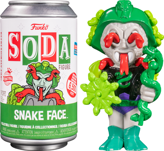 SNAKE FACE (LE 5,450) (COMMON/NOT SEALED) (INTERNATIONAL) (2021 FALL CONVENTION STICKER) (MOTU) FUNKO SODA FIGURE