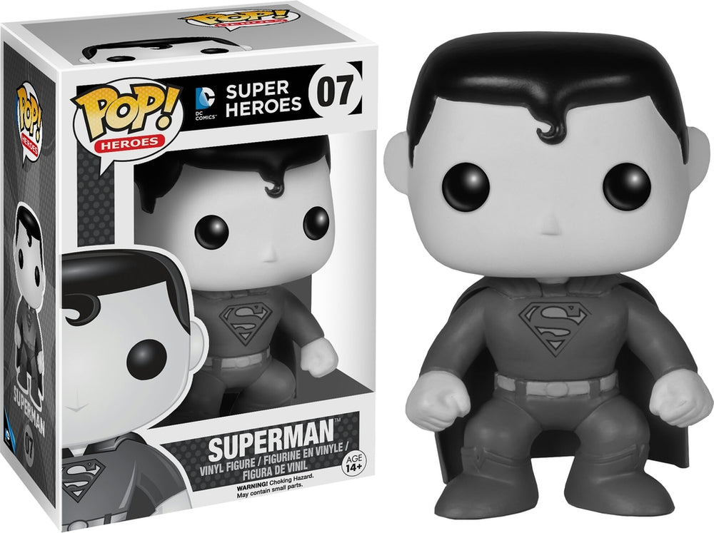 SUPERMAN #07 (BLACK AND WHITE) (HOT TOPIC STICKER) (DC SUPER HEROES) FUNKO POP