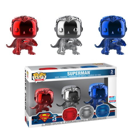 SUPERMAN (3 PACK) (CHROME) (JUSTICE LEAGUE) (2018 FALL CONVENTION) FUNKO POP