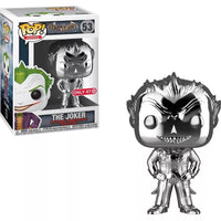 FUNKO POP! DC HEROES BATMAN ARKHAM ASYLUM: THE JOKER (SILVER CHROME) #53 (TARGET EXCLUSIVE STICKER)