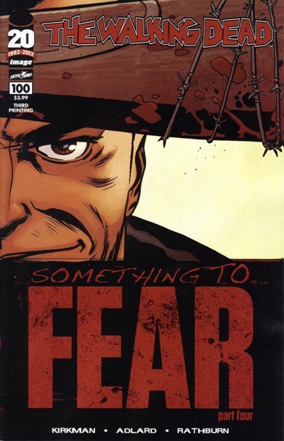 IMAGE COMICS THE WALKING DEAD ISSUE #100 VOL #1 (3RD PRINT) (SOMETHING TO FEAR: PART FOUR) (OCTOBER 2012)