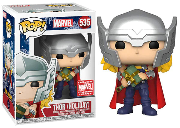 FUNKO POP! MARVEL HOLIDAY THOR #535 (COLLECTOR CORPS EXCLUSIVE STICKER)