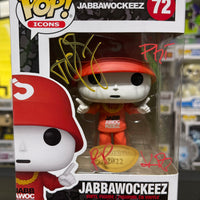 JABBAWOCKEEZ #72 (RED AND WHITE) (SIGNED/AUTOGRAPHED BY JEFF 'PHI' NGUYEN / JOE "PUNKEE" LAROT / KEVIN "KB" BREWER / RYNAN "KID RAINEN" PAGUIO) FUNKO POP