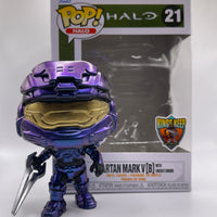 SPARTAN MARK #21 (METALLIC VIOLET RECRUIT COLOR SHIFT VARIANT) (LE 1) (THE KING'S KEEP EXCLUSIVE) (ENERGY SWORD) (HALO) FUNKO POP CUSTOM